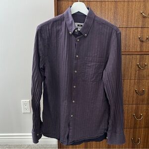 Joseph Abboud Dark Purple Cotton/Cashmere Button-Down Shirt